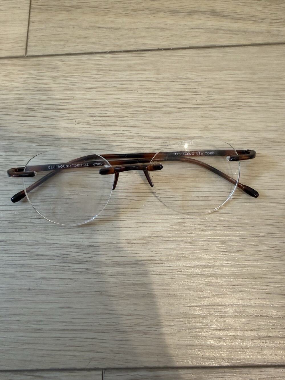 Scojo New York Gels Reading Glasses Rimless Lightweight Tortoise